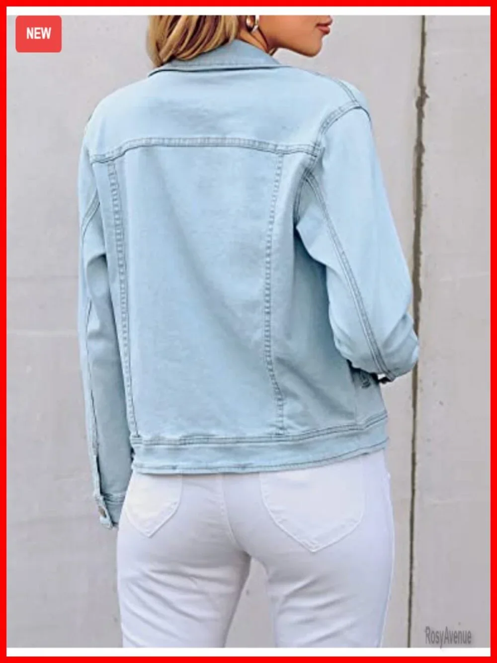Long Sleeve Button Down Fitted Denim Jean Jacket